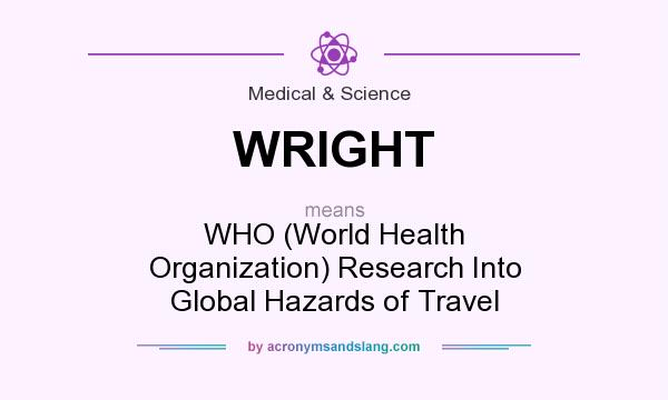 What does WRIGHT mean? It stands for WHO (World Health Organization) Research Into Global Hazards of Travel