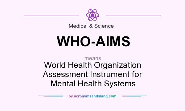 What does WHO-AIMS mean? It stands for World Health Organization Assessment Instrument for Mental Health Systems