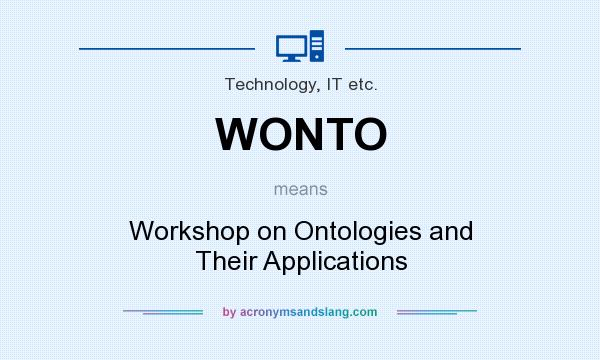 What does WONTO mean? It stands for Workshop on Ontologies and Their Applications