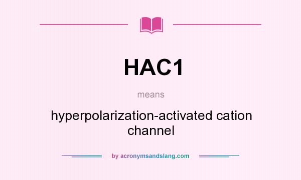 What does HAC1 mean? It stands for hyperpolarization-activated cation channel