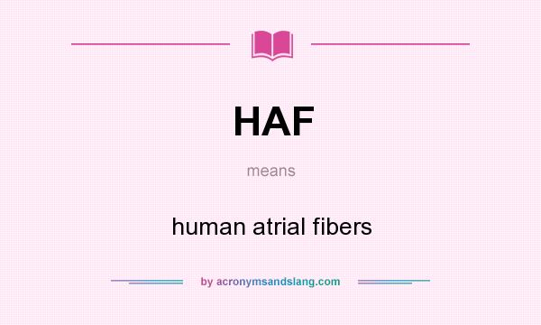 What does HAF mean? It stands for human atrial fibers