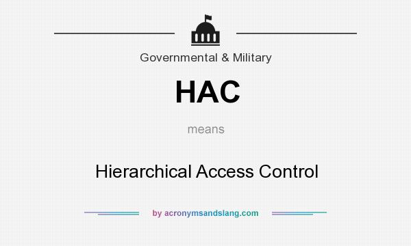 What does HAC mean? It stands for Hierarchical Access Control