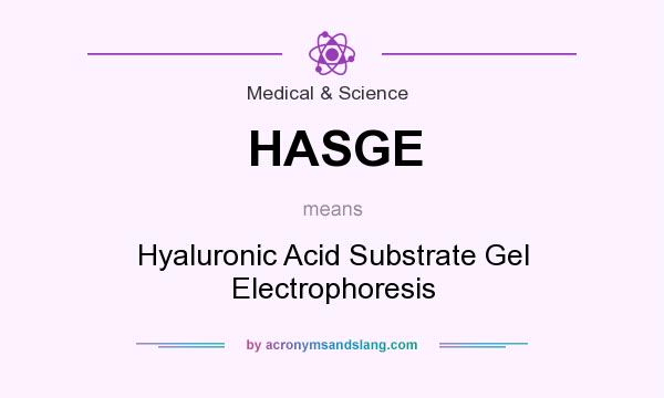 What does HASGE mean? It stands for Hyaluronic Acid Substrate Gel Electrophoresis