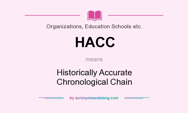 What does HACC mean? It stands for Historically Accurate Chronological Chain