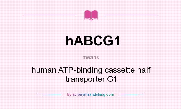 What does hABCG1 mean? It stands for human ATP-binding cassette half transporter G1