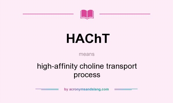 What does HAChT mean? It stands for high-affinity choline transport process