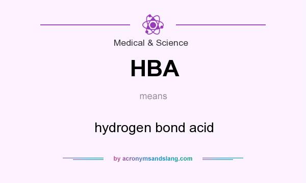 What does HBA mean? It stands for hydrogen bond acid