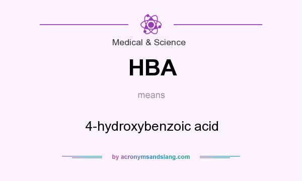 What does HBA mean? It stands for 4-hydroxybenzoic acid