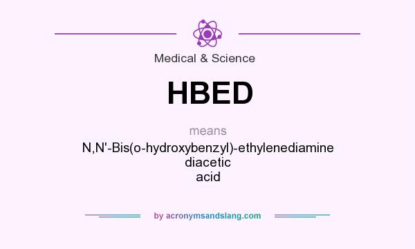 What does HBED mean? It stands for N,N`-Bis(o-hydroxybenzyl)-ethylenediamine diacetic acid