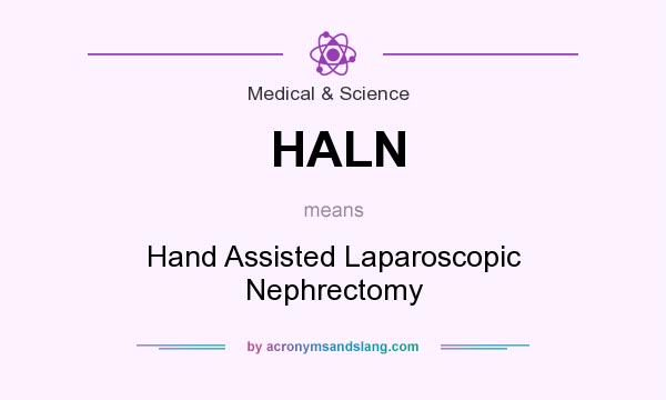 What does HALN mean? It stands for Hand Assisted Laparoscopic Nephrectomy