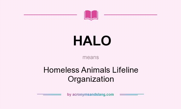 What does HALO mean? It stands for Homeless Animals Lifeline Organization