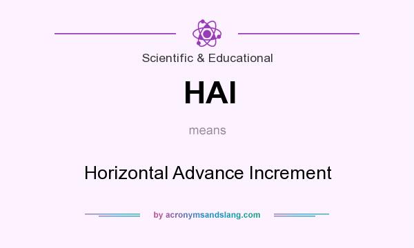 What does HAI mean? It stands for Horizontal Advance Increment
