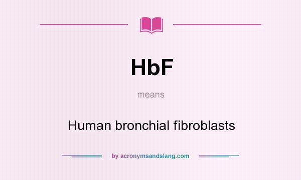What does HbF mean? It stands for Human bronchial fibroblasts