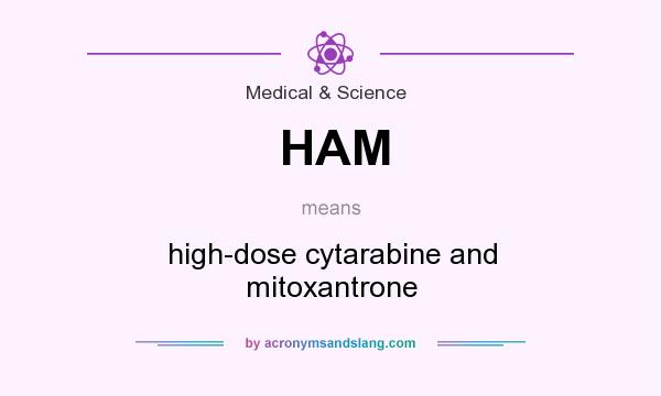 What does HAM mean? It stands for high-dose cytarabine and mitoxantrone
