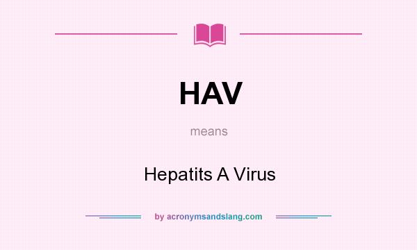 What does HAV mean? It stands for Hepatits A Virus