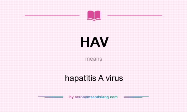 What does HAV mean? It stands for hapatitis A virus