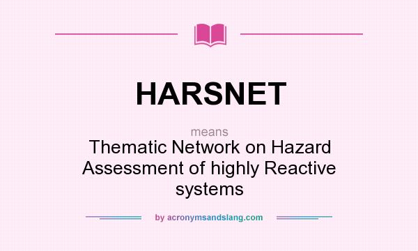 What does HARSNET mean? It stands for Thematic Network on Hazard Assessment of highly Reactive systems