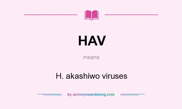 What does HAV mean? It stands for H. akashiwo viruses