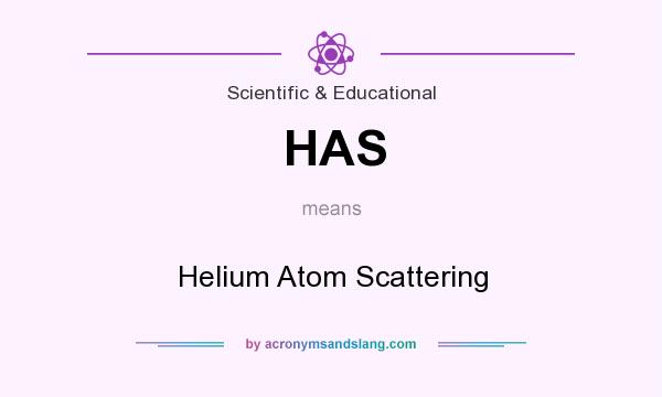 What does HAS mean? It stands for Helium Atom Scattering