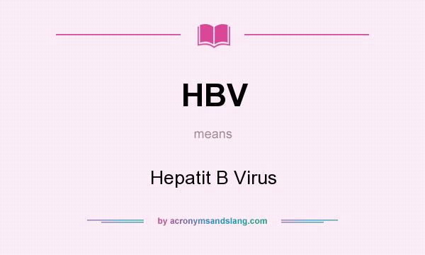 What does HBV mean? It stands for Hepatit B Virus