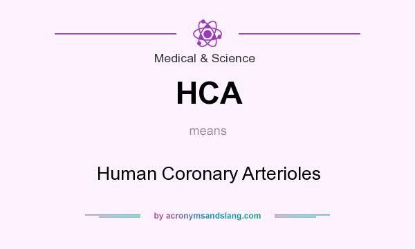 What does HCA mean? It stands for Human Coronary Arterioles