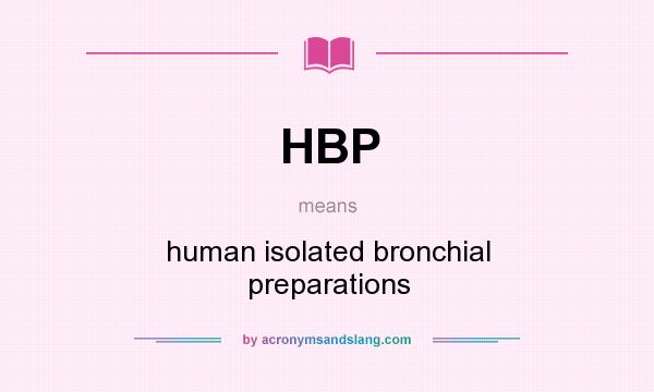 What does HBP mean? It stands for human isolated bronchial preparations