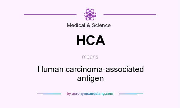 What does HCA mean? It stands for Human carcinoma-associated antigen