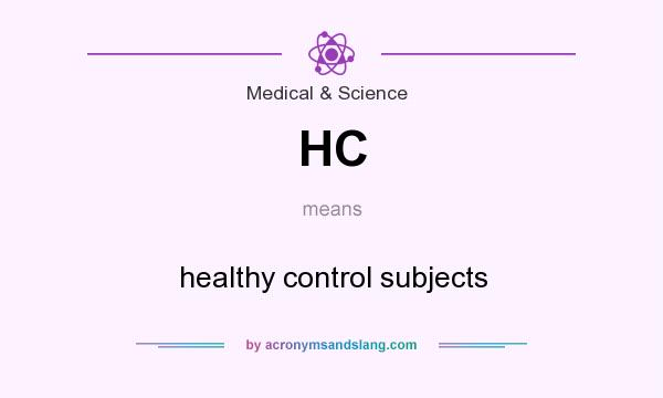 What does HC mean? It stands for healthy control subjects