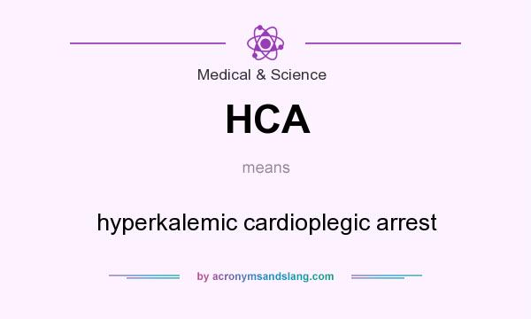 What does HCA mean? It stands for hyperkalemic cardioplegic arrest