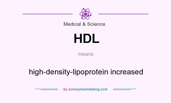 What does HDL mean? It stands for high-density-lipoprotein increased