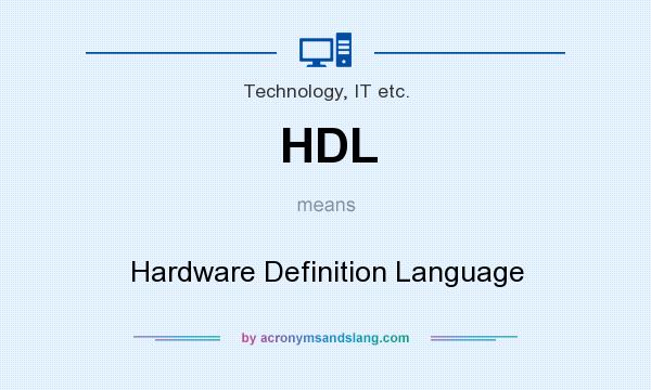 What does HDL mean? It stands for Hardware Definition Language