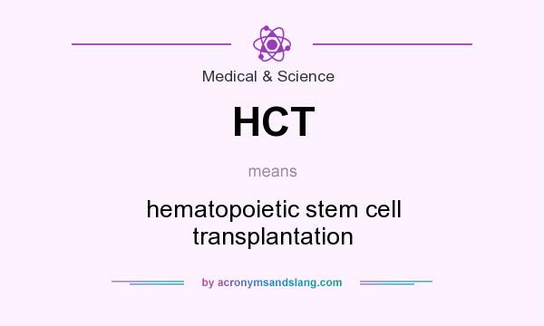 What does HCT mean? It stands for hematopoietic stem cell transplantation