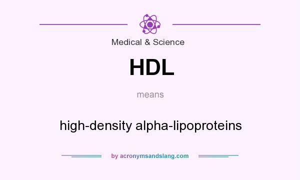 What does HDL mean? It stands for high-density alpha-lipoproteins