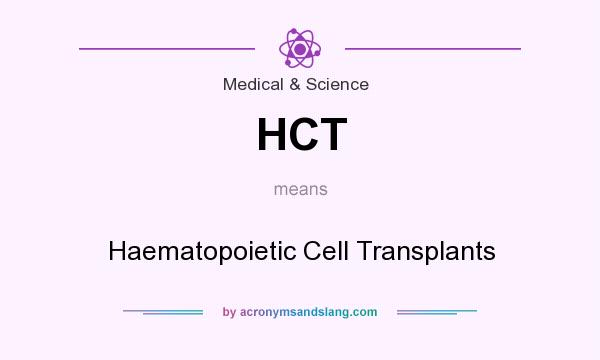 What does HCT mean? It stands for Haematopoietic Cell Transplants