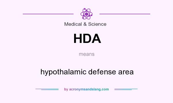 What does HDA mean? It stands for hypothalamic defense area