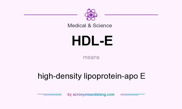 What does HDL-E mean? It stands for high-density lipoprotein-apo E