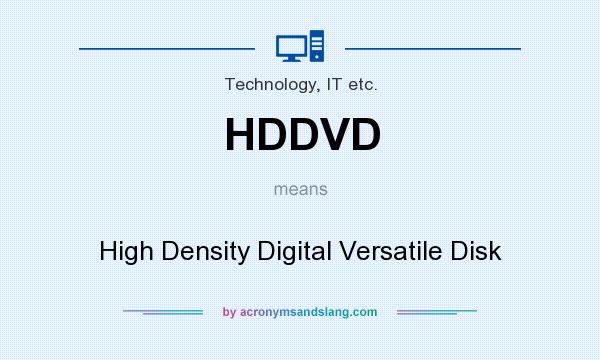 What does HDDVD mean? It stands for High Density Digital Versatile Disk