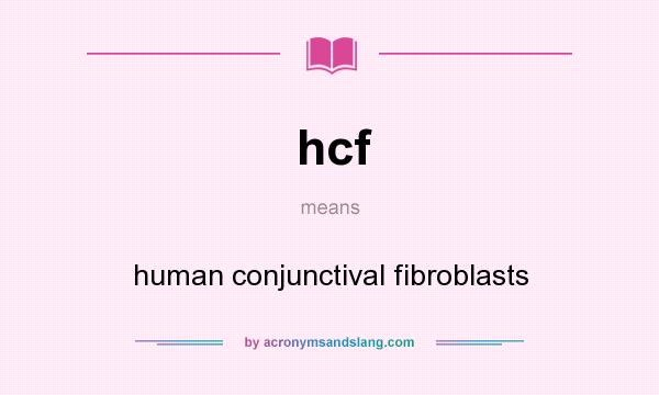 What does hcf mean? It stands for human conjunctival fibroblasts