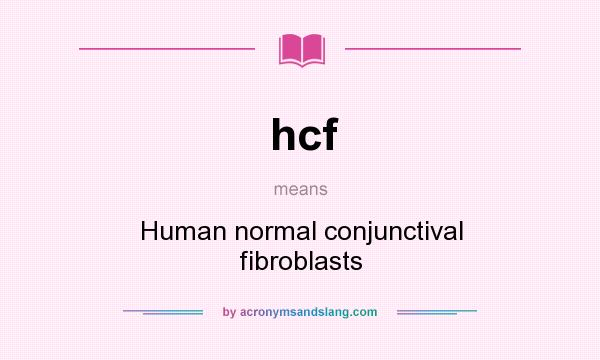 What does hcf mean? It stands for Human normal conjunctival fibroblasts