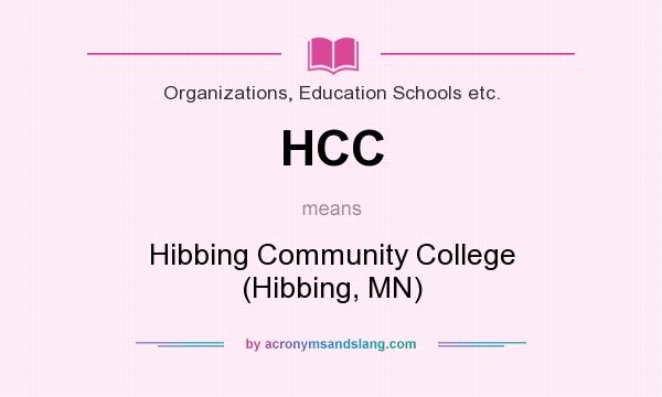 What does HCC mean? It stands for Hibbing Community College (Hibbing, MN)