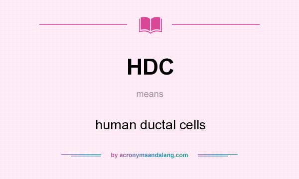 What does HDC mean? It stands for human ductal cells