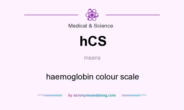What does hCS mean? It stands for haemoglobin colour scale