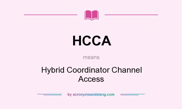 What does HCCA mean? It stands for Hybrid Coordinator Channel Access