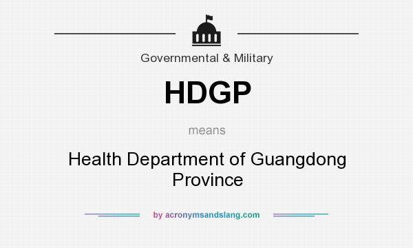 What does HDGP mean? It stands for Health Department of Guangdong Province