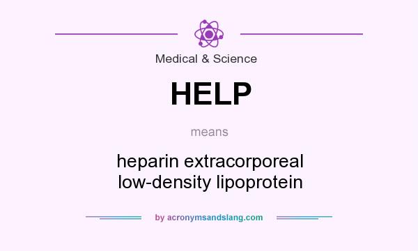 What does HELP mean? It stands for heparin extracorporeal low-density lipoprotein