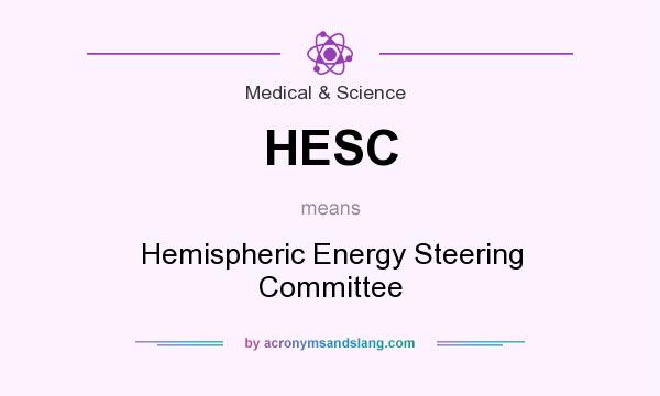 What does HESC mean? It stands for Hemispheric Energy Steering Committee