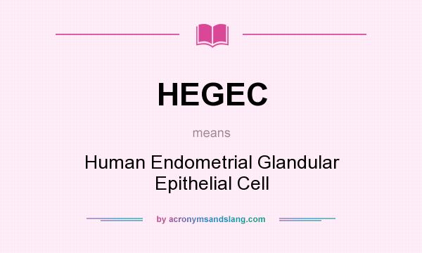 What does HEGEC mean? It stands for Human Endometrial Glandular Epithelial Cell