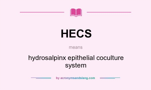 What does HECS mean? It stands for hydrosalpinx epithelial coculture system
