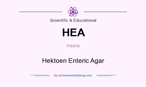 What does HEA mean? It stands for Hektoen Enteric Agar