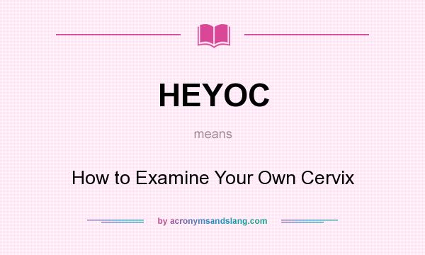 What does HEYOC mean? It stands for How to Examine Your Own Cervix
